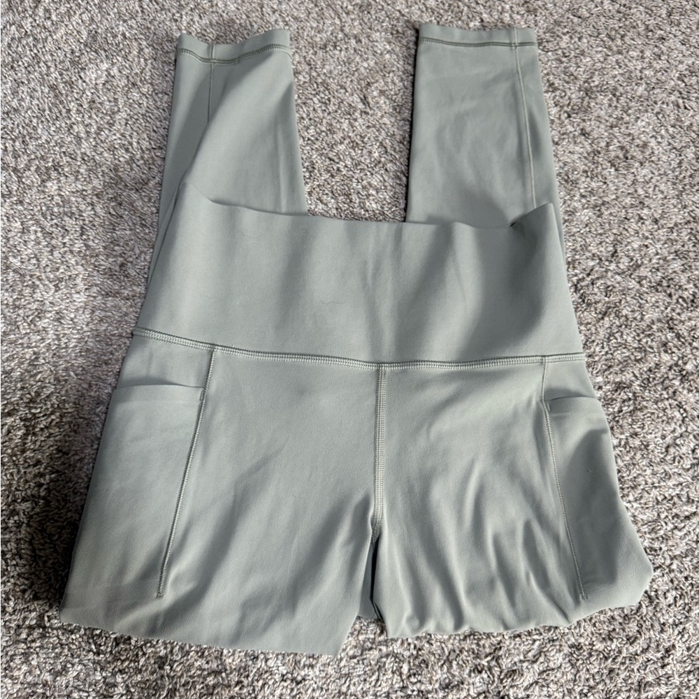Athleta Salutation 7/8 Tights in Soft Green